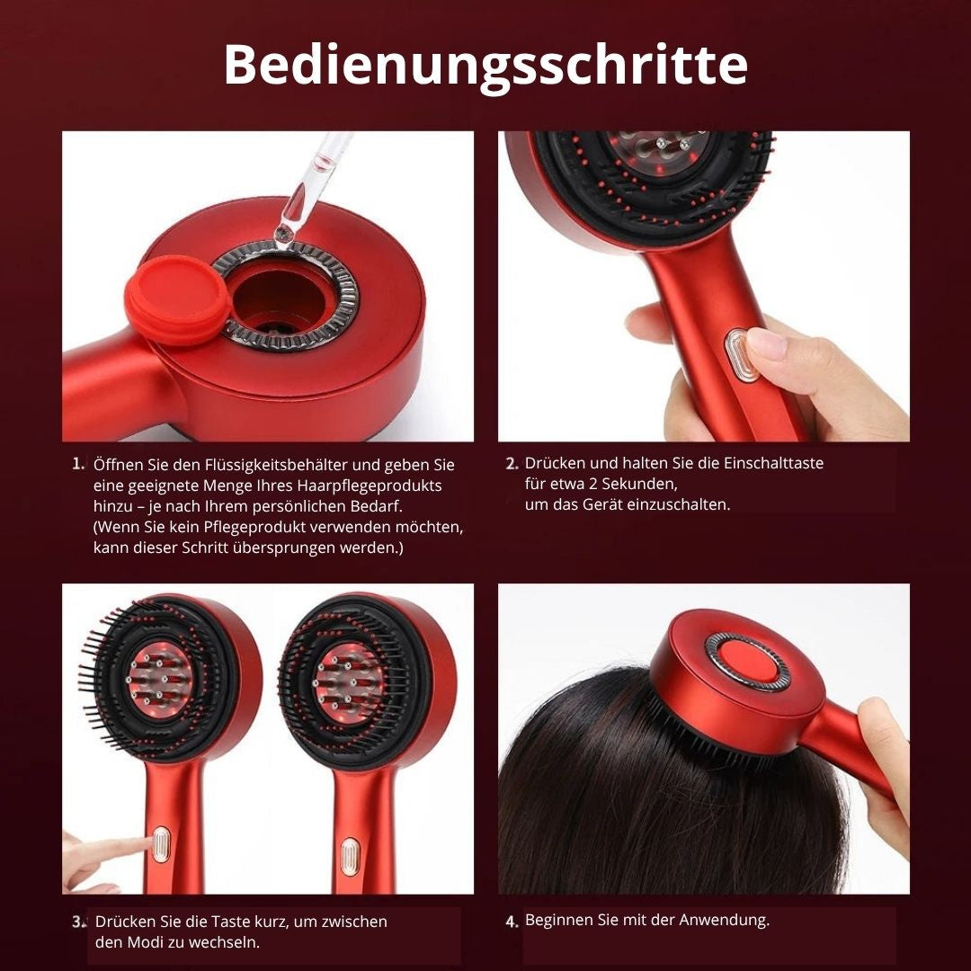 Skinvasion - Rotlicht HairFlow-Stimulationsbürste